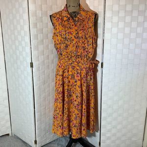 nanette lepore orange floral button front dress size 10